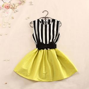 Ball Gown Stripe Sleeveless Sweet Bow Butterfly..