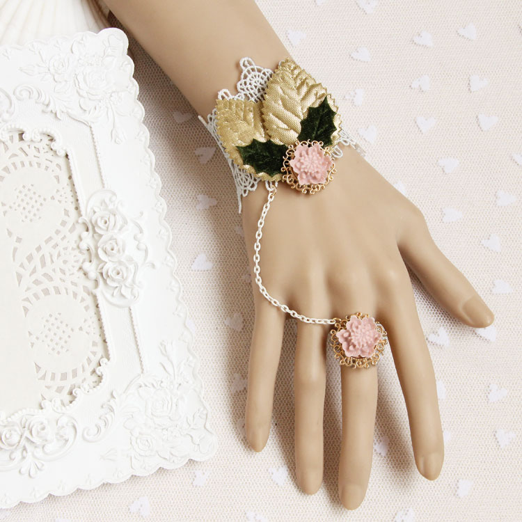 Gothic Lolita Rabbit Ear Lace Ring Bracelet Wristband Set Ac0198 on Luulla